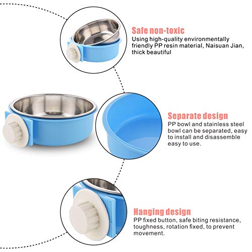 Guardians Crate Dog Bowl Removable Stainless Steel Water Food Feeder