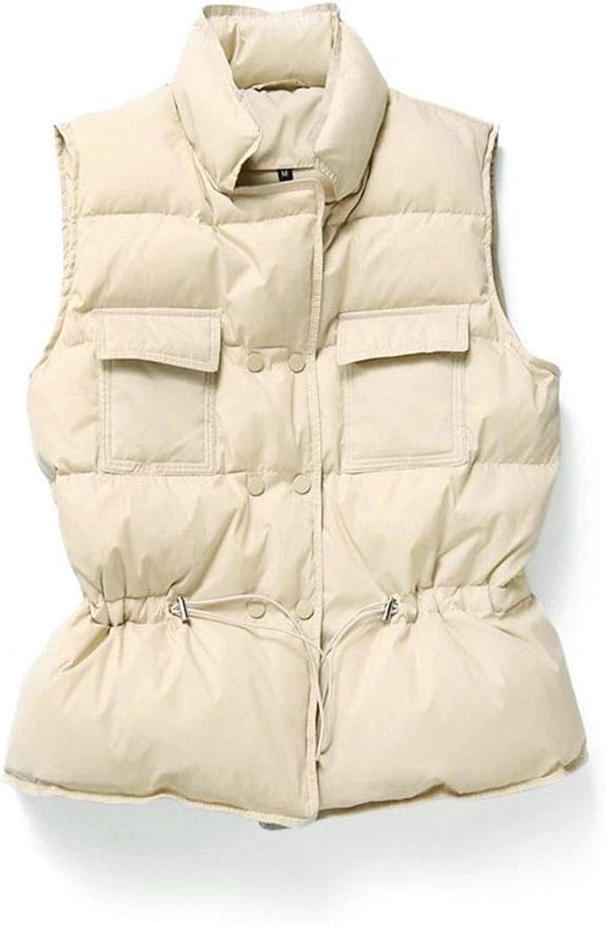 Amazon ファションヤ ダウンベスト レディース 中綿ベスト トップス 中綿 ショート丈 無地 ゆったり おしゃれ シンプル 軽量 防寒 防風 暖かい アウトドア 春 秋 冬 S ホワイト ベスト 通販