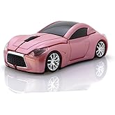 MTUBTB Computer Wireless Mouse Car Shape Optical Mice USB 2.4Ghz for PC Laptop (Pink)