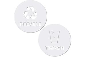 VINYL FRIEND Recycle and Trash Sticker Vinyl Modern Logo Symbol to Organize Trash cans or Garbage containers and Walls - Contour Cut (White Glossy, XSmall)