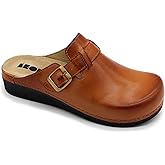 LEON 5000 Leather Slip-on Womens Ladies Mule Clogs Slippers Shoes, Brown, EU 37 (6.5M US Women)