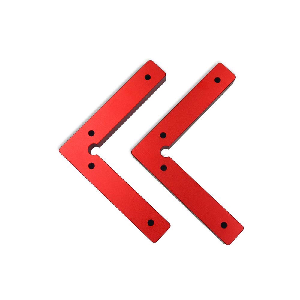 2 Pieces 90 Degree 4.7 inch x 4.7 inch Positioning Squares, Aluminium Alloy Corner Clamping Square, Right Angle Clamps Woodworking Carpenter Tool Red