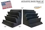 Set of 2 - Acoustic Foam Bass Trap Studio Soundproofing Corner Wall 12