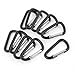 uxcell 10 Pcs Black D Shaped Aluminum Alloy Snap Clip Fishing Key Chain Carabiner Hook