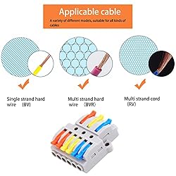 NineLeaf 10PCS Wire Connectors, 3 in 6 Out Lever