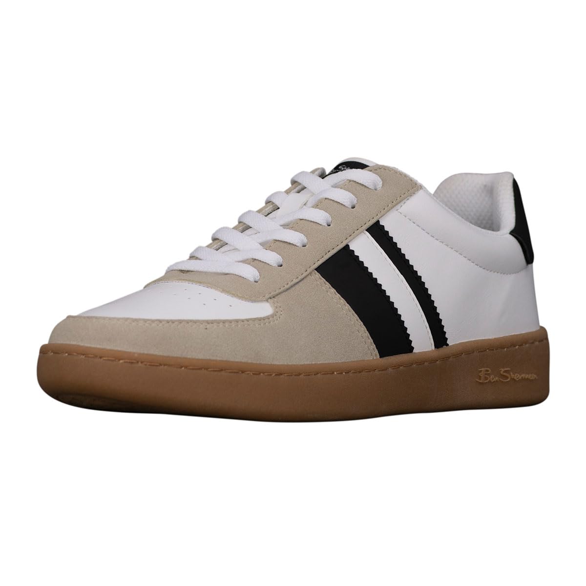 Ben Sherman Men's Hyde Sneaker, White/Black/Gum, 8.5