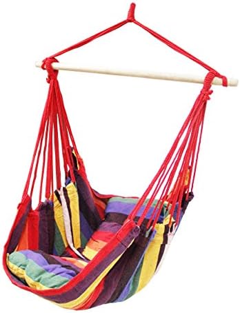 Apricis Hanging Hammock Chair Swing with Two Cushions, 34 Inch Wide Seat,Included Hanging Hardware,suit for Any Indoor or Outdoor Spaces,the Maximum Bearing Weight 265lb(Sunset)