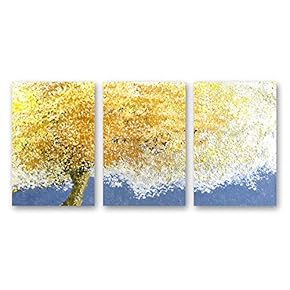 Canvas Wall Art Original Design Abstract Ink Style Painting Artwork for Home Prints Framed - 16"x24" x 3 Panels
