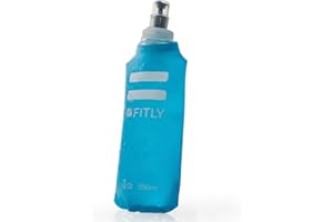 Fitly Soft Water Bottle | Shrink As You Drink Soft Flask for Hydration Pack | Folding Water Bottle Ideal for Running, Hiking,