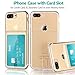 for iPhone 7 Plus/iPhone 8 Plus Phone Case Ultra Slim Thin Fit Crystal Clear TPU Case Cover with ID Card Slot Holder (Transparent)