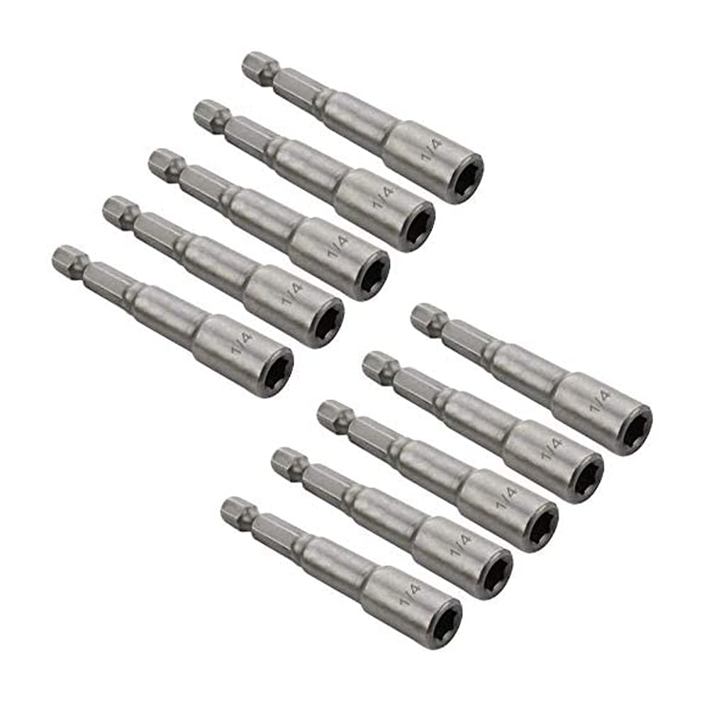 Photo 1 of 10pcs Bestgle 1/4'' Hex Shank Magnetic Power Nut Driver Bit Sets, Quick Change Socket Nut Impact Driver Adapter Imperial Size 1/4"