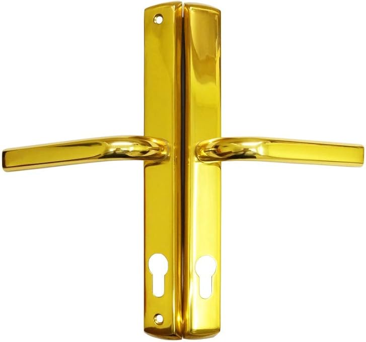 Upvc Door Handle 240mm Screw Centres with Springs 278mm Long 92pz Gold