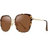 OLIEYE Vintage Oversized Shield Frame Women's Polarized Sunglasses Holiday Sunglasses for Women with Gift Box O6371