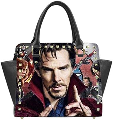 JIUDUIDODO Custom Best Gifts Movie Doctor Strange PU leather Casual Rivet Shoulder Handbag Top Handle Handbags Messenger Bags (Twin Sides)