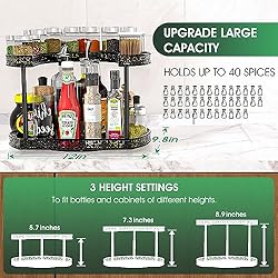 Kalrin Lazy Susan Turntable Organizer, 2-Tier Spice