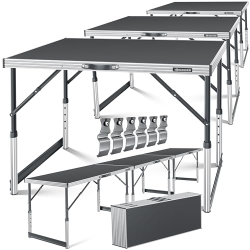 KESSER® Multifunktionstisch Profi 3- teilig, 100 x 60 cm, Tapeziertisch 90kg Gesamtbelastung, mit Ausziehfunktion Klapptisch Flohmarktisch Beistelltis