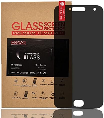 MOTO G5 Plus Screen Protector,AMICCO Shield Privacy Anti-Spy Tempered Glass Screen Protector for Motorola MOTO G5 Plus [Anti-Fingerprint] [Bubble Free] [Scratch-Resistant]