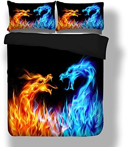 Shamdon Home Collection Dragon Design Very Soft Fabric Duvet Cover Set Bedding Sets Include Duvet Cover, Pillowcases