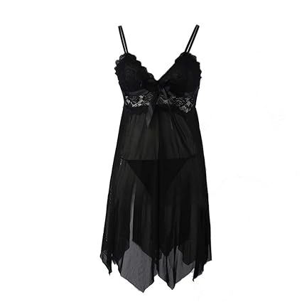Aiserkly Damen Dessous Reizwäsche Erotische Unterwäsche Nachtwäsche Spitzenkleid G String Nachtwäsche Schwarz/Rot