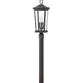 Hinkley Bromley 22.75-Inch Three Light 12V Outdoor Post Mount Lantern, Aluminum, Clear Glass, Low Voltage Bulbs Included, Por