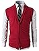 H2H Mens Casual Slim Fit V-Neck Button-Front Shawl Collar Vest With Pockets