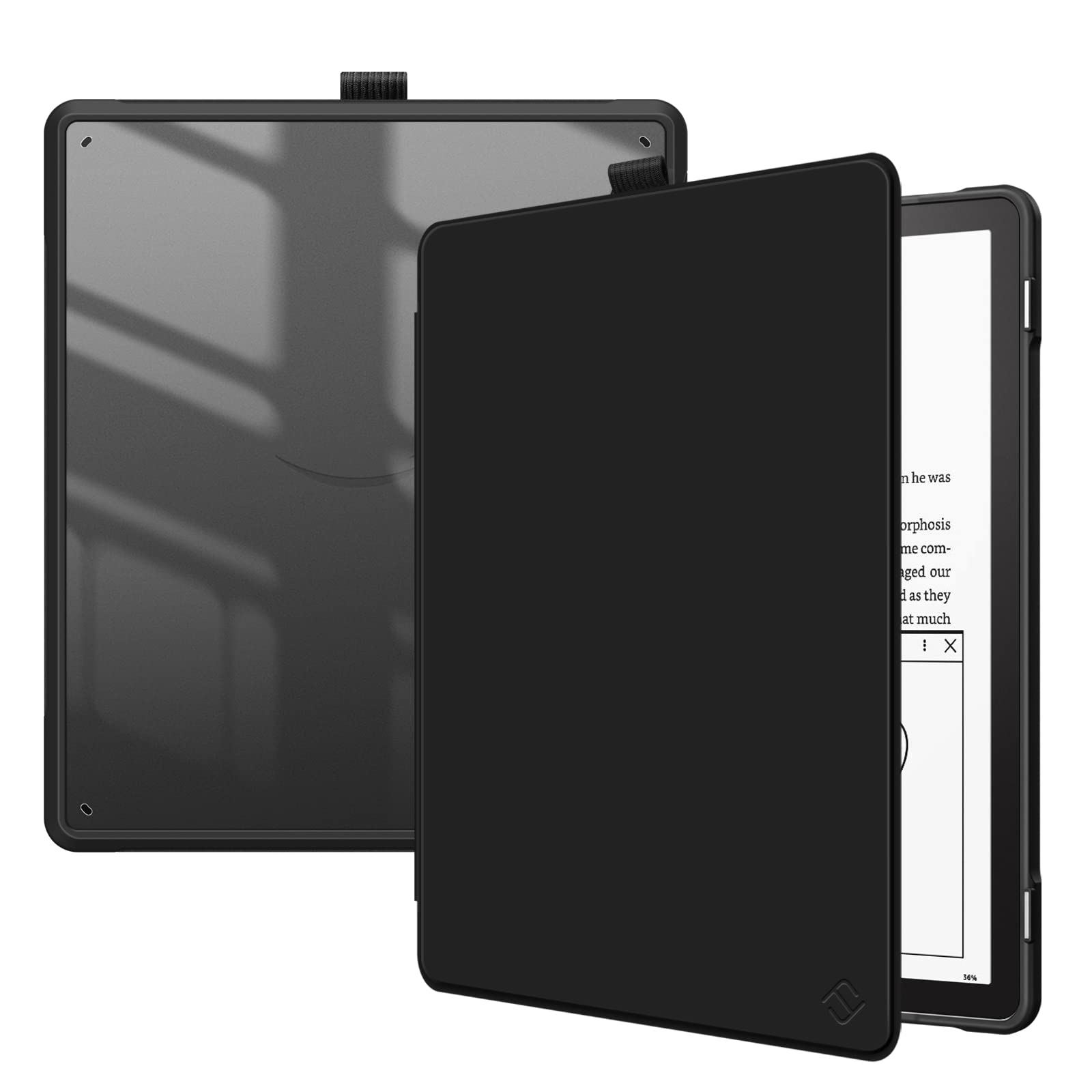 Fintie Hybrid Case for Kindle Scribe (2024/2022 Release) - Slim Shockproof Cover Transparent Back Shell with Pencil Holder Auto Sleep/Wake for 10.2