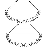 2pack Metal Hair Bands for Men Women's Headbands, Unisex Black Wavy Spring Sports Headband for Men's Hair Band Hoop Clips Wom