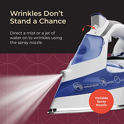 Mueller Professional Grade Steam Iron, Retractable Cord for Easy Storage, Shot of Steam/Vertical