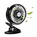 Elechomes EH101 Rechargeable Operated Clip on Mini Desk USB Fan for Home Office Baby Stroller Car Laptop Study Table Gym Camping Tent, Black