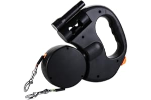 Leash, Auto-Untangles, Double Dog Walking Leash 360 Swivel Creative Reflective Dual Retractable Rotation Rope Pet Walking Lea