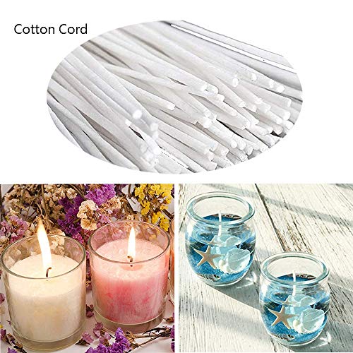 200pcs Candle Wicks,6 Inches Pre-Waxed Natural Cotton Core,No Smoke Design for Candle Making,Candle DIY