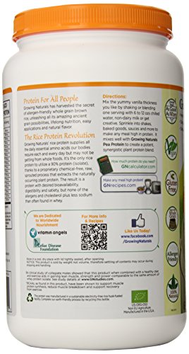 Growing Naturals Organic Rice Protein Powder, (10010) 2.05 Pound Brown Vanilla Blast 2.05 Pound (Pack of 1)