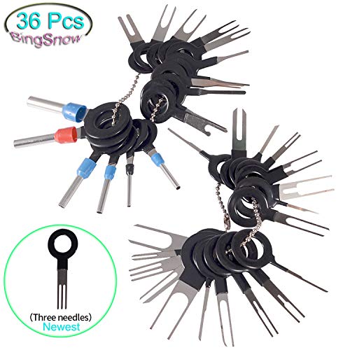 BingSnow 36Pcs Pins Terminals Removal Tools for Car Auto Wire Connector Terminal Pin Extractors Puller Remover Repair Key Tools Set Terminal