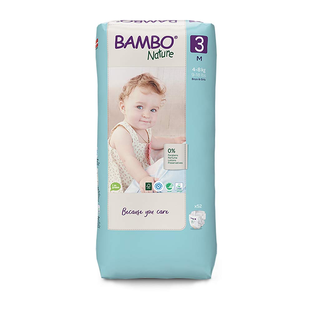 Bambo Nature Couche Taille 3 4-8kg Tall Pack 52 unités