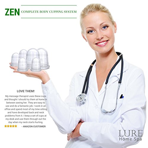 LURE Essentials Zen Cupping Therapy Set 6 Massage Cups for Cellulite, Fascia, Digestive and Respiratory Support for Home… - Image 4