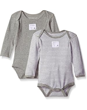 Set of 2 Bee Essentials Long Sleeve Bodysuits, 100% Organic Cotton