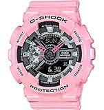 Casio G-Shock Black and Smoke Dial Pink Resin Quartz Ladies Watch GMAS110MP-4A2
