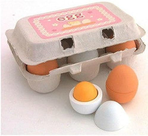 Decentgadget 6 Wooden Play Eggs In Carton Pretend Play Preschool Educational Toy Kitchen Food Toy By Decentgadget