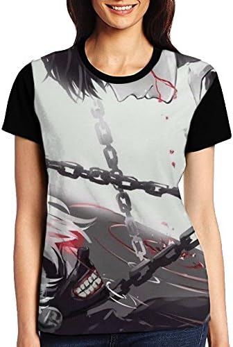 JieKeTieShen Women's Tokyo Ghoul 3D Printed Short Sleeve Funny Tee Shirt