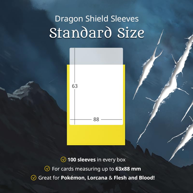 Dragon Shield | Standard Size Card Matte Sleeves | 100 CT - Smooth & Tough Premium TCG Sleeves | Compatible with Pokemon, Flesh & Blood, One Piece & Magic The Gathering | Blood Red - Matte
