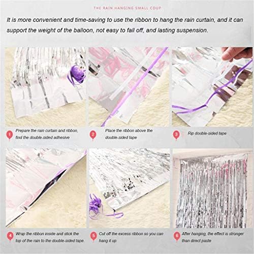 Foil Fringe Curtain Backdrop Set for Parties - 2 Pack, Metallic Tinsel, Various Sizes