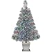 Colorful Fiber Optic Silver Artificial Christmas Tree 32 inch with Stand. Perfect for Small Spaces or Tables