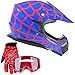 Typhoon Youth Kids Offroad Gear Combo Helmet Gloves Goggles DOT Motocross ATV Dirt Bike Motorcycle Blue Spiderman - Large