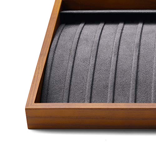 Oirlv Wood 13 Grids Necklace/Bracelet/Pendant Display Tray Jewelry
