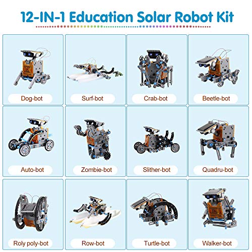 Innoo Tech Stem Robot Educational Toys for kids 8 9 10+ Years Old Solar Robot Science Kits, 12-in-1 STEM Solar Power Toys Kits DIY Science Coding Experiment Educational Building
