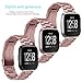 Aresh Compatible with Fitbit Versa Band/Versa 2 Bands, Stainless Steel Versa Lite Metal Strap for Fitbit Versa&Versa Lite Edition&Versa Special Edition (RoseGold)