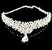 Carinloing's Lady Hair Rhinestones Flowers Headdress Tiara Wedding Bridal Wear Jewelry Frontlet with Back Chain