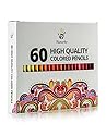 Positive Art Colored Pencils 60 Unique Colors-Perfect for adult coloring books,Drawing, Sketching, and Crafting Projects - Bold,Vibrant Colors -3.3mm Precision Tips