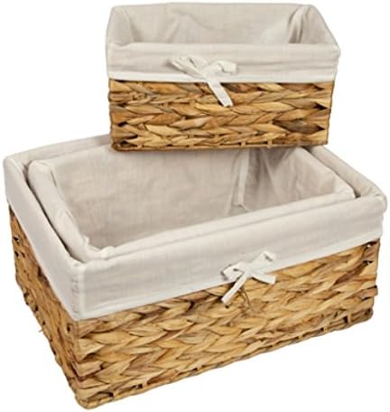 Woodluv Storage Baskets for Shelves Woven Natural Hamper Gift Basket Bathroom Storage Basket organiser Toys Storage, Large - Image 4