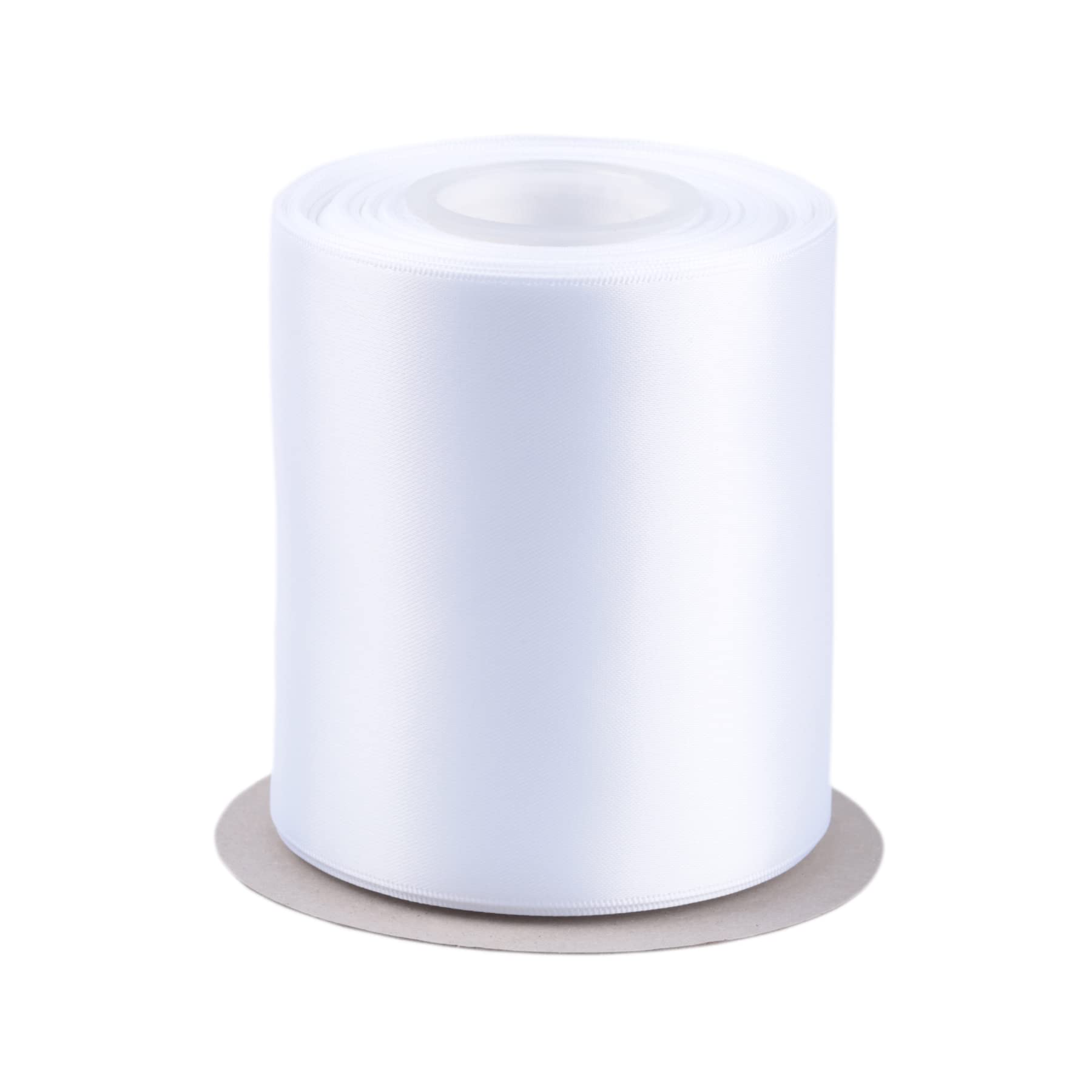 Fondersy 100mm X 22M Double Faced Satin Ribbon White Polyester Ribbon for Gift Wrapping Wedding Decoration Floral Arrangement Crafts